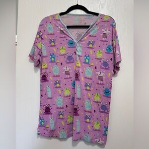Little Sleepies Purple Monster Print Pajama Top